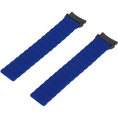2 STuks Dubbele Magnetische Horlogebanden Verstelbare Siliconen Horlogeband Vervanging voor Samsung Blue blue