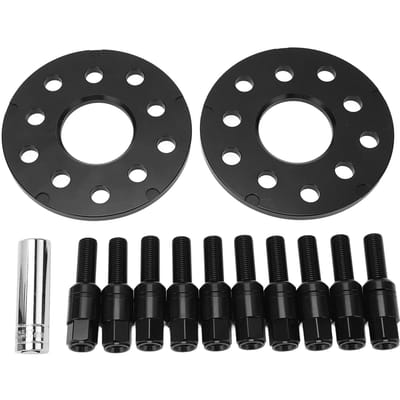 2 stuks 8 mm 0,31 inch Aluminiumlegering Naafgerichte Wielafstandhouders Adapters met Bouten Vervanging voor A3 A4 A5 A6 A8 1997-2008 Black