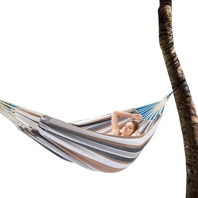 Hangmat voor Twee - Strandhangmat Boomhangmat - Buiten Ontspannen - Verdikte Stof - 260 x 150 cm - Gestreepte Kleuren