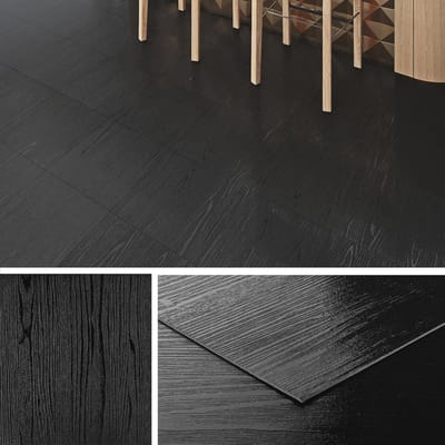 Zwart Hout Look PVC Vloerbedekking - Waterdichte Vloertegels voor Badkamer en Keuken - 30x30CM Laminaatvloer