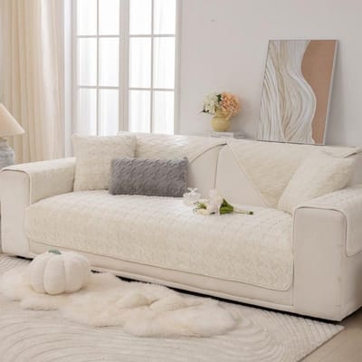 Winter Effen Kleur Duizend Vogel Ruit Sofa Kussen Dik Pluche Zitkussen Antislip Leren Sofa Hoes High-end Scandinavische Eenvoud 70*70