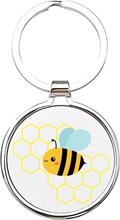 Akyol - Bijen Sleutelhanger - bij - Dierenliefhebbers - Bee - wesp - hommel - dieren - insecten - honing - honingraad - wespenkoningin - tuindieren - 4 x 7,5 CM
