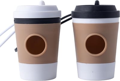 Set van 2 hondenpoepzakjeshouders, hondenpoepzakhouder met koffiemokken, kunststof hondenpoepzakjeshouder