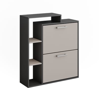 Vicco Orlando Schoenenkast – 80 x 90 cm Antraciet/grijs