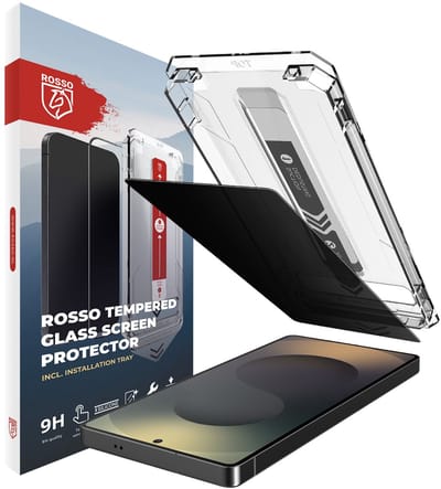 Rosso Privacy Screen Protector Geschikt voor Samsung Galaxy S25 Ultra - 9H Gehard Glas - Installatietray - Case Friendly Tempered Glass - Stofvrij - Eenvoudige Installatie