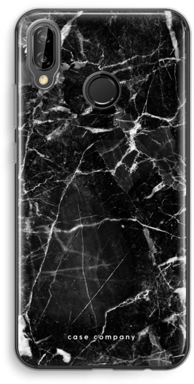 Case Company® - Hoesje geschikt voor Huawei P20 Lite hoesje - Zwart Marmer - Soft Cover Telefoonhoesje - Bescherming aan alle Kanten en Schermrand