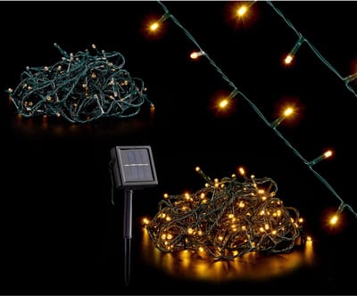 Krist+ Lichtsnoer - solar/zonne-energie - 150 warm witte LEDs - 750 cm - verlichting