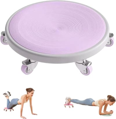Buikspierroller Schijven - Fitness Wiel Balans - Core Training - Stille Werking 360° - 32 cm Diameter - Paars