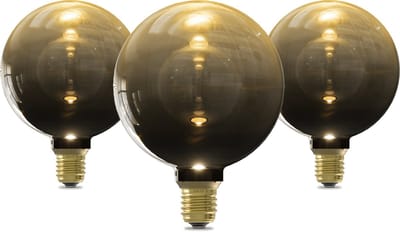 Calex XXL LED Lamp E27 - Zwart Goud - 80lm - 1800K Warm Wit Licht - 3-pack