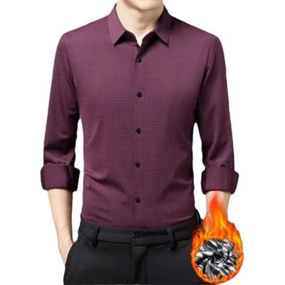 Lente en Herfst Nieuw Heren Lange Mouw Velvet Verdikt Overhemd Zakelijk Overhemd Trendy Casual Eendelig 4XL