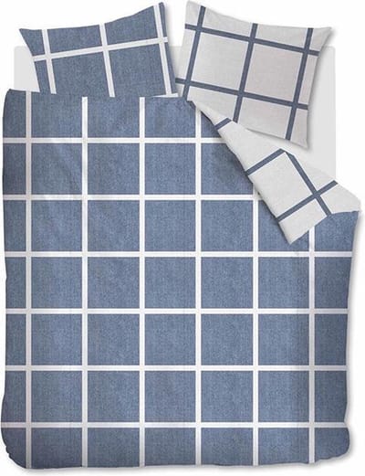 Riviera Maison Grand Street - Dekbedovertrek - Lits-jumeaux Extra Beeld - 260x200/220 cm - Blauw