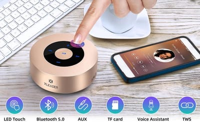 Bluetooth Speaker met Geschenkenverpakking en Touch Design - Crystal Geluid en Rijke Bas, 15 uur Speeltijd, Ondersteuning voor Aux Input en Micro SD