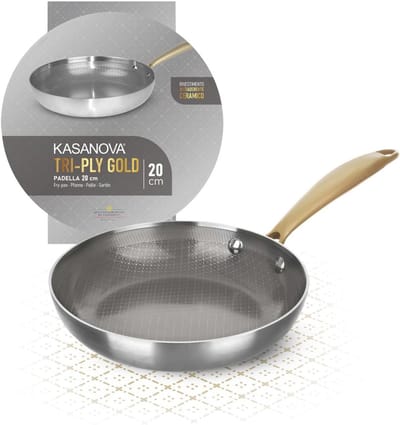 Drielaagse Braadpan 20 cm - Hoogwaardige Koekenpan met Tri-Ply Technologie