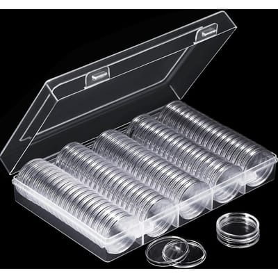 100 stuks doorzichtige muntcapsulehouder, 30 mm, transparante herdenkingsmuntenopslagdoos, verzamelbenodigdheden schoon