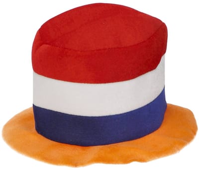 Folat - Rood wit blauwe hoed met oranje - WK voetbal 2026 - WK voetbal versiering - WK voetbal outfit - Nederland WK