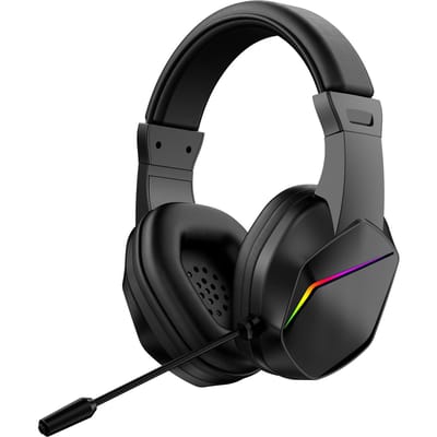 Draadloze Gaming Headset met LED-verlichting, Gaming Koptelefoon met Lage Latentie, 40mm Drivers, Over-Ear Gaming Oordopjes met Omnidirectionele Microfoon, Ad