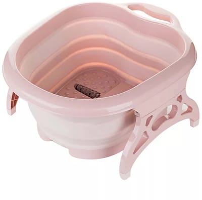 Dailygoods- Voetbad Draagbaar - Opvouwbaar Ontwerp - Voetmassageapparaat met 4 Massagerollen - PP/PET Materiaal - Compact voor Thuis/Reis - Verlicht Pijn en Stress - Voetenbad