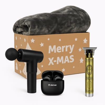 Cadeaupakket - Voor Mannen - Bluetooth Earphones Oordopjes - Goude Trimmer - 1 Persoons Luxe Deken - Massagegun - Kerst Pakket - Kerstpakket Non Food - Relatiegeschenk - Cadeaupakket