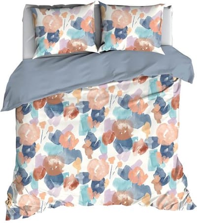 Satin d'Or Murillo Dekbedovertrek - Tweepersoons - 200x200/220 cm - Blue Fog