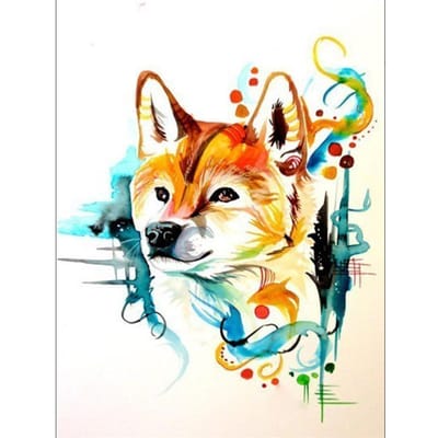 Diamant mosaïque chien diamant peinture animal point de croix 5D bricolage diamant broderie décoration de la maison 20X30CM orange