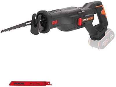 Accu-reciprozaag 20V met sterke borstelloze motor, variabele zaagsnelheid, LED-lamp en SDS-bladvervanging
