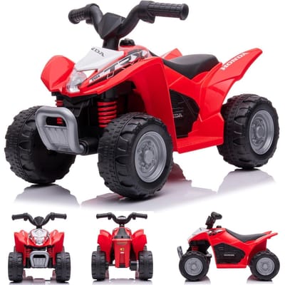 Elektrische kinderauto quad, 3km/h, kinderquad, meerijdende auto voor kinderen vanaf 18 maanden, ledlamp, speelgoed (Rood)