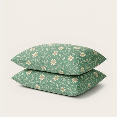 HappyBed Kussenslopen Traditional Flowers 60x70 cm - Kussensloop set 2 stuks - 100% Microvezel - Ultieme slaapcomfort