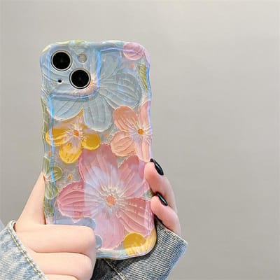 Luxe Mode Bloemen Glitter Laser Telefoonhoesje Voor iPhone 11 12 13 14 15 16 Pro Max Zacht Schokbestendig Lensbescherming Cover For iPhone 15 gray
