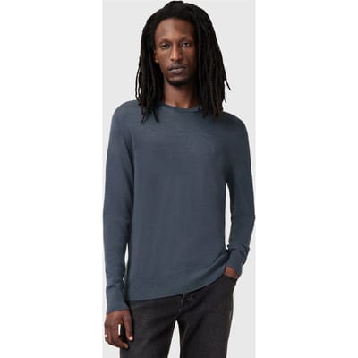 AllSaints Mode Merino Crew Pitched Blue Taglia: XS | Maglioni a maglia Outlet | Uomo | Blu