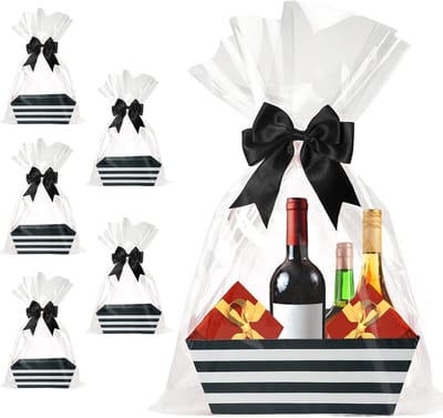 Mand Voor Geschenken Leeg, 5 STKS Stevige Diy Bulk Geschenkmand Kraft Markt Lade Kartonnen Mand Met Handvaten, Geschenkmand Kit Levert Wrap Te Vullen Voor Verjaardagen Pasen Kerst Bruiloften Verjaardagen