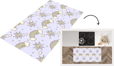 Keukenloper - Loper keuken - Meisjes - Regenboog - Zon - Patronen - 120x60 cm - Keukenloper vinyl