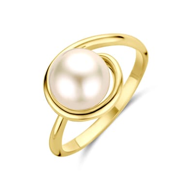 Geelgouden Ring met Parel 4034501 – 14 Karaat Goud 10,5 mm