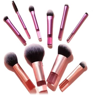 10-delige Mini Make-up Kwastenset Draagbare Reis Cosmetische Kwasten Kit voor Handige Make-up Tools black