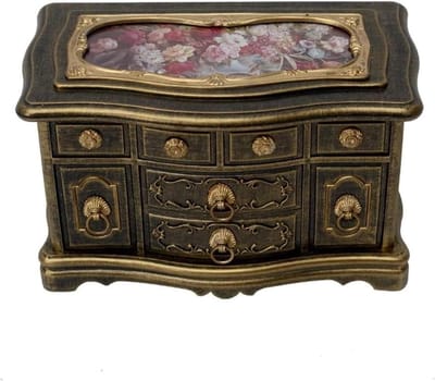Muziek Sieradenkistje - Juwelendoosje Organizer - Sieraden Opbergen - 3 Lagen Met Muziek - 22x12x14cm - Goud