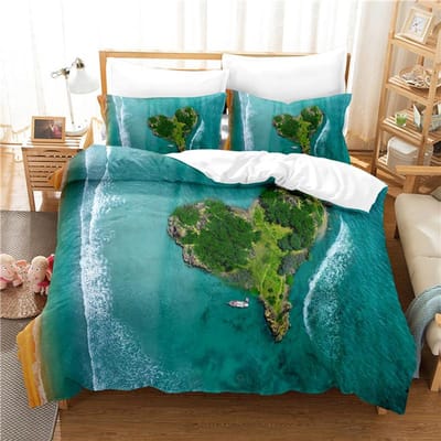 Mooie Oceaan Beddengoed Collectie Dekbedovertrek Collectie 3D Beddengoed Digitale Print Met Beddengoed Queen Size Beddengoed Collectie Mode Ontwerp EU single(135x200cm)