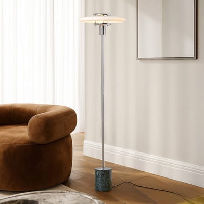 Lindby - vloerlamp - 1licht - Glas, marmer - H: 130 cm - E27 - wit, groen