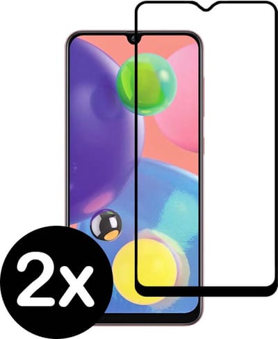 Smartphonica Samsung Galaxy A70s full cover tempered glass screenprotector van gehard glas met afgeronde hoeken - 2 stuks geschikt voor Samsung Galaxy A70s
