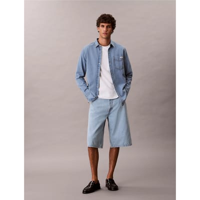 shorts in jeans man blauw