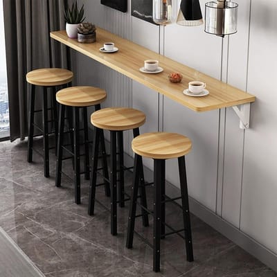 Klaptafel aan muur - Opvouwbaar bureau - Ruimte besparen - Inklapbaar ontwerp - Lang en smal - Wit