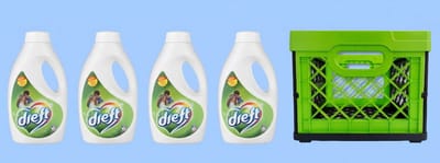 Dreft Vloeibaar Wasmiddel Voordeelpakket met Tontarelli Vouwkrat groen/zwart– 4 x 15 Wasbeurten