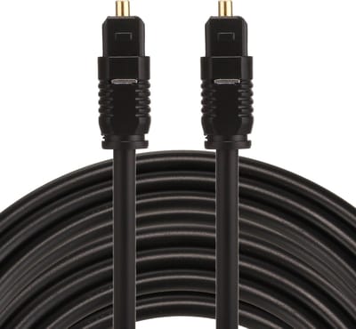 By Qubix - ETK Digital Toslink Optical kabel 10 meter - audio male to male - Optische kabel PVC series - zwart audiokabel soundbar