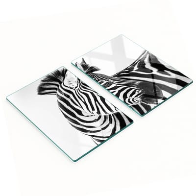 Stijlvolle en duurzame glazen borden met zebraprint in sneeuwmotief, 2x40x52 cm