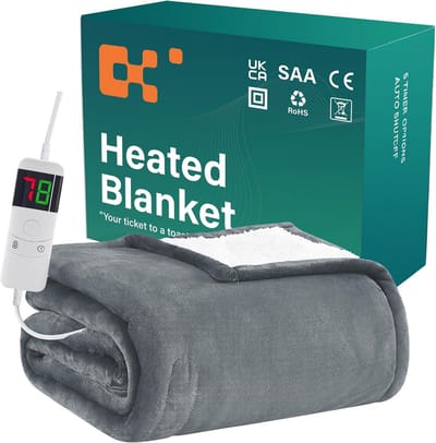 Elektrische Deken met 10 Warmtestanden en Timerfunctie voor Bank en Bed