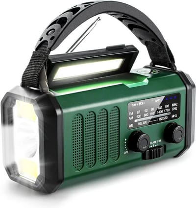 Lunekiss noodradio 10000 mAh – solar crank radio met LED-zaklamp, powerbank, AM/FM/WB voor nood, kamperen & survival