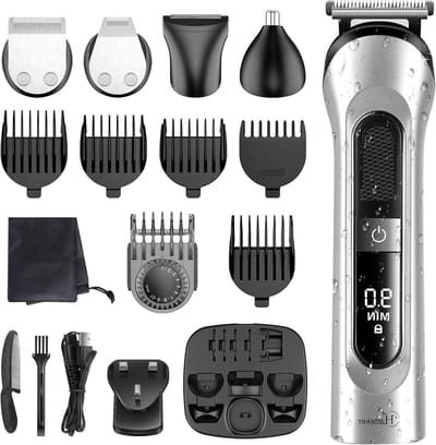 Baard Trimmer - Snor Neus Trimmer - Persoonlijke Verzorging - 5 in 1 Kit - USB Oplaadbaar - Zwart