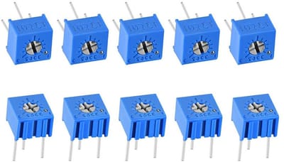Trimpotentiometer Bovenverstelbaar - Variabele Weerstand - Elektronische Projecten - 10K Ohm - 7x7x11 mm - Blauw