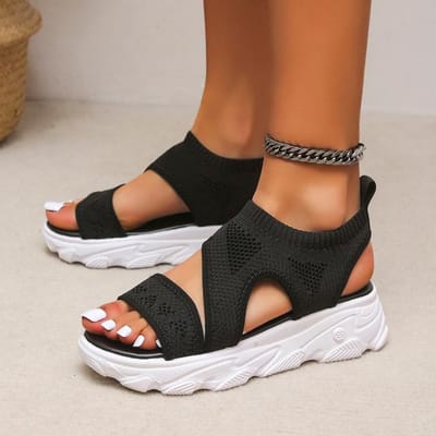 Dames Schoenen Zomer Comfort Casual Sport Sandalen Dames Strand Wedge Sandalen Dames Platform Sandalen Romeinse Sandalen 40 black