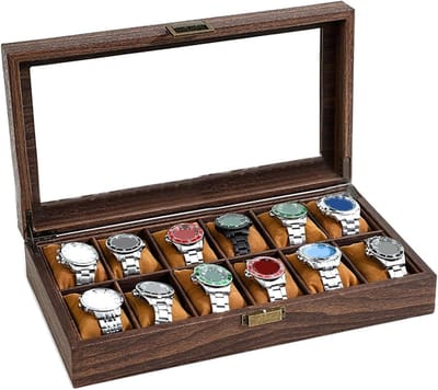 Houten Sieradendoos - Horloge Opberger - Sieraden Presenteren - Doorzichtig Venster - XL Maat - Niet Gespecificeerd