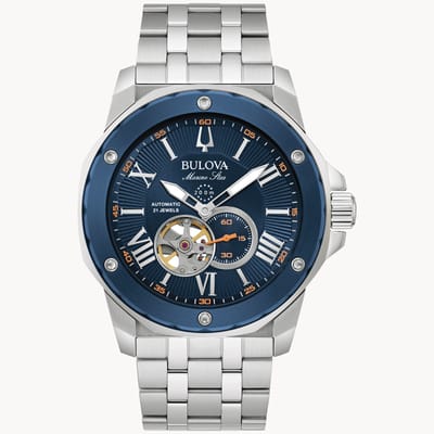 Bulova Marine Star 98A302 Horloge - Staal - Zilverkleurig - Ø 45 mm