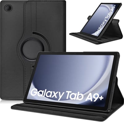 Hoes geschikt voor Samsung Galaxy Tab A9 Plus / A11 Plus – 360° draaibaar tablethoes – Zwart